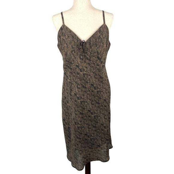 New York & Company Dresses & Skirts - Y2K Vintage NY& Company Snake Print Brown Babydoll Slip Sleeveless Dress Size 14